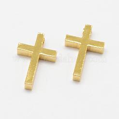 Brass Tiny Cross Charms&nbsp;KK-F718-08G