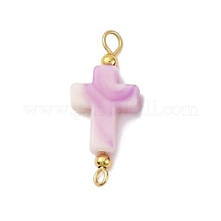 35Pcs 7 Colors Two Tone Cross Acrylic Connector Charms&nbsp;PALLOY-JF03528-01