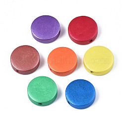 Painted Natural Wood Beads&nbsp;WOOD-S057-069A