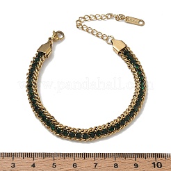 304 Stainless Steel Rhinestone Tennis Bracelets with Twisted Chains&nbsp;SA-CBABBEA-04G-06