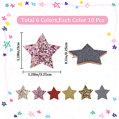 60Pcs 6 Colors PU Ornament Accessories&nbsp;DIY-GF0007-40