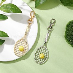 2Pcs 2 Colors Tennis Racket Alloy Pendant Decorations&nbsp;HJEW-JM02820