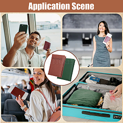 2Pcs 2 Colors PU Leather Passport Cover&nbsp;OFST-CL0001-10B