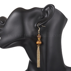 Tiger Eye Beads Dangle Earrings&nbsp;EJEW-JE06894
