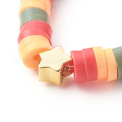 Handmade Polymer Clay Beads Finger Rings&nbsp;RJEW-JR00378