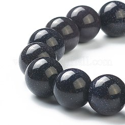 Synthetic Blue Goldstone Beaded Stretch Bracelets&nbsp;BJEW-A117-E-17