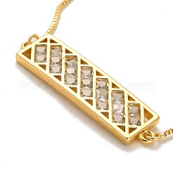 Cubic Zirconia Link Slider Bracelets&nbsp;BJEW-H601-01A-KCG