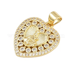Brass Micro Pave Cubic Zirconia Pendants&nbsp;KK-P323-11D-G01