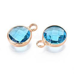 Golden Tone Brass Glass Charms&nbsp;GLAA-ZX008-24B-G