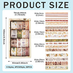 20pcs 5 Styles Scrapbooking Stickers&nbsp;DIY-TAC0029-03B