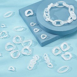 100Pcs 5 Style Transparent Acrylic Linking Rings&nbsp;PACR-PH0001-03