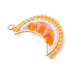 4Pcs 4 Colors Round Glass Seed Beaded Fruit Pendants&nbsp;PALLOY-MZ00863