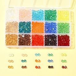 15 Strands 15 Colors Transparent Glass Beads Strands&nbsp;EGLA-FS0001-46
