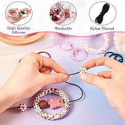 DIY Ring & Bear Silicone Beaded Keychain Making Kit&nbsp;DIY-TA0009-16