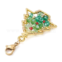 Christmas Tree Glass & Alloy Pendant Decorations&nbsp;HJEW-TA00188