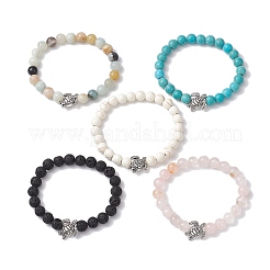 Natural & Synthetic Mixed Gemstone Stretch Bracelets for Women&nbsp;BJEW-JB10087