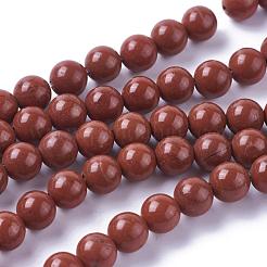Natural Red Jasper Beads Strands&nbsp;G-F348-01-6mm-A