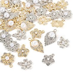 32Pcs 8 Styles Alloy Rhinestone Pendants&nbsp;FIND-TA0006-35