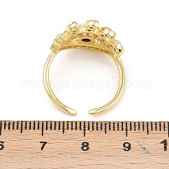 Brass Micro Pave Cubic Zirconia Cuff Rings for Women&nbsp;RJEW-Z113-44G