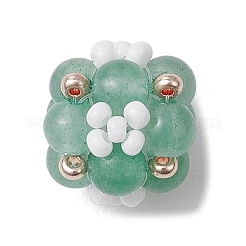 Natural Rose Quartz/Carnelian/Green Aventurine/Amethyst/Black Onyx & Glass Seed Cluster Beads&nbsp;PALLOY-MZ00591