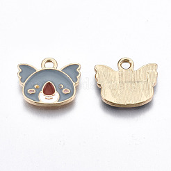 Light Gold Plated Alloy Enamel Charms&nbsp;X-ENAM-T009-79A-RS