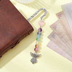 Flower Pattern Alloy Hook Bookmarks&nbsp;AJEW-JK00250-04