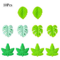 10Pcs 5 Styles Maple Leaf Silicone Beads&nbsp;SIL-YW0001-42