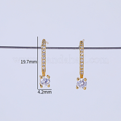 Elegant Brass Pave Clear Cubic Zirconia Stud Earrings&nbsp;IV7044