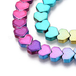 Rainbow Color Electroplate Non-magnetic Synthetic Hematite Beads Strands&nbsp;G-L489-E01