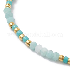 Bohemian Style Natural Amazonite & Glass Braided Bead Bracelet&nbsp;BJEW-JB10136-02