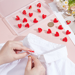 20Pcs Resin Heart Badge for Backpack Clothes&nbsp;HEAR-PH0001-02B