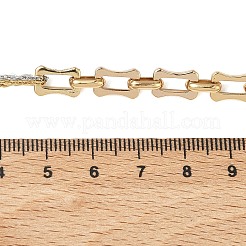 Two Tone 304 Stainless Steel Rectangle Link Chain Necklaces for Women&nbsp;NJEW-A074-04GP