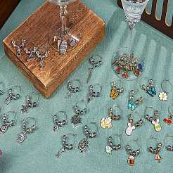 15Pcs Tool Shape Alloy Wine Glass Charms&nbsp;HJEW-SW00127-04
