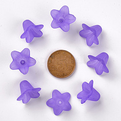 Purple Frosted Transparent Acrylic Flower Beads&nbsp;X-PLF018-15