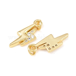 Brass Micro Pave Cubic Zirconia Pendants&nbsp;KK-C162-045G