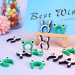 12Pcs 2 Styles Rabbit Ear & Frog Silicone Focal Beads&nbsp;SIL-TA0001-91