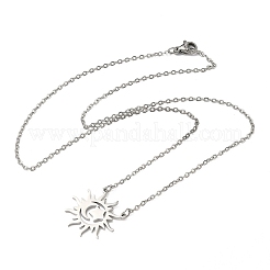 304 Stainless Steel Sun Moon Star Pendant Necklaces for Women&nbsp;NJEW-B158-02P