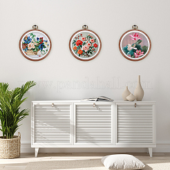 4Pcs Plastic Imitation Wood Cross Stitch Embroidery Hoops&nbsp;FIND-SP0005-19