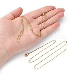 Ion Plating(IP) 5Pcs 304 Stainless Steel Cable Chain Necklaces Set for Men Women&nbsp;MAK-YW0002-02P