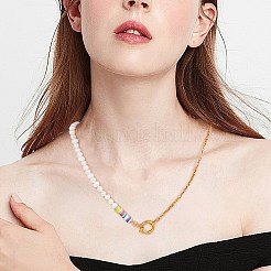 Vintage Natural Pearl Beaded Necklace for Girl Women&nbsp;NJEW-SW00002-03