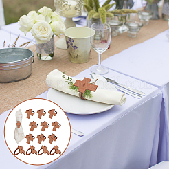 Cross Plywood Napkin Rings&nbsp;AJEW-UN0003-25