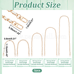 5Pcs 5 Styles Imitation Leather Purse Chains&nbsp;FIND-WR0009-59C