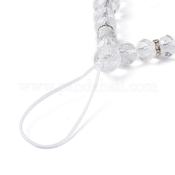 Rondelle Glass & Polymer Clay Rhinestone Beads Phone Hand Strap Chains&nbsp;HJEW-JM00877-02