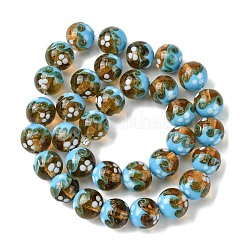 Handmade Gold Sand Lampwork Beads Strands&nbsp;LAMP-A003-03H