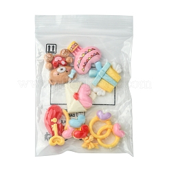 7Pcs 7 Styles Ring/Box/Lock/Envelope/Bear/Balloon/Hot Air Balloon Valentine's Day Theme Opaque Resin Decoden Cabochons&nbsp;RESI-FS0001-69