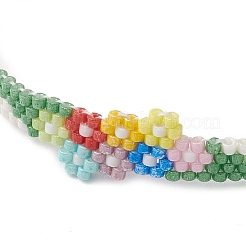Flower Glass Seed Beads Beaded Bracelets&nbsp;BJEW-JB10706