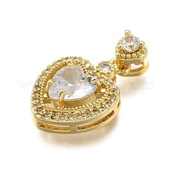 Brass Micro Pave Cubic Zirconia Pendants&nbsp;KK-K401-07A-01