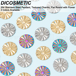 30Pcs 3 Colors 304 Stainless Steel Pendant&nbsp;STAS-DC0012-41