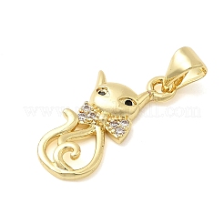 Brass Micro Pave Cubic Zirconia Pendants&nbsp;KK-C137-07C-G