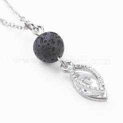 Alloy Charms with Cubic Zirconia Pendant Necklaces&nbsp;NJEW-JN01978
